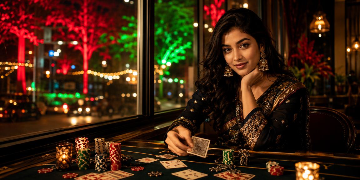 Dhaka Poker Table with Green-Red Theme